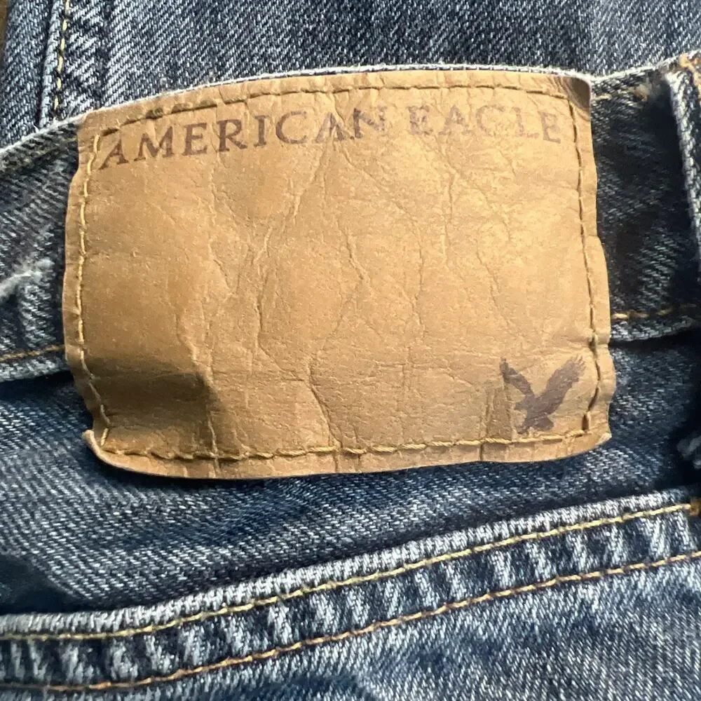 American Eagle Original Straight 100% Cotton Distressed Y2K Grunge Skater 34x30